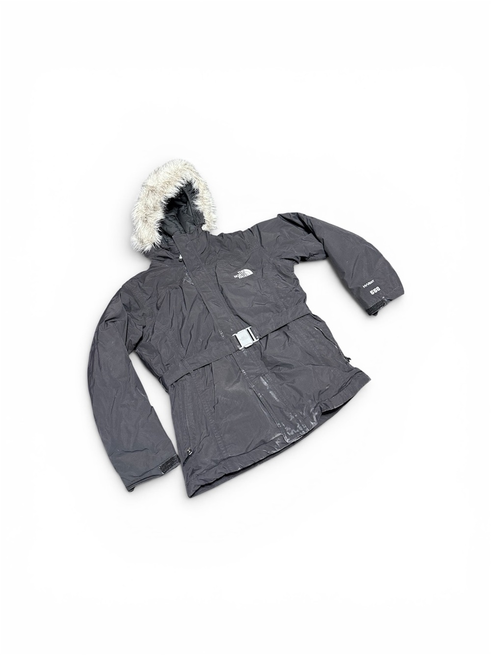 The North Face HyVent 550 Down Parka – Girls 14/16 – Black, Hooded, Good